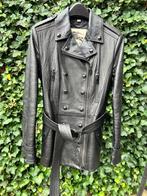 Zwart leren biker jack dames Burberry pre owned maat 12/40, Zwart, Zo goed als nieuw, Burberry, Jasje