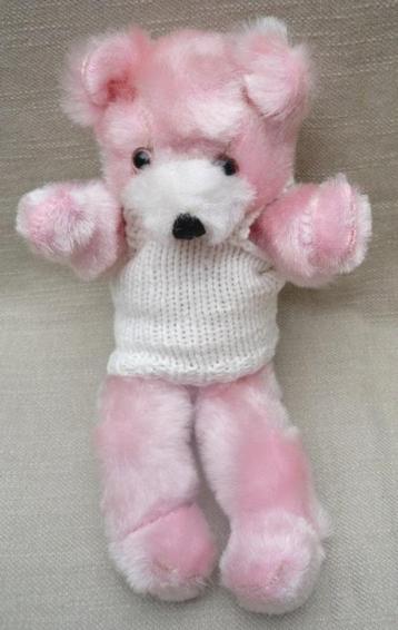Oud roze wit teddybeertje beschikbaar voor biedingen