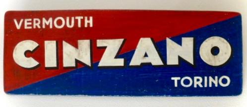 Handgeschilderd Italiaans houten bord / Cinzano Vermouth, Verzamelen, Merken en Reclamevoorwerpen, Nieuw, Reclamebord, Ophalen of Verzenden