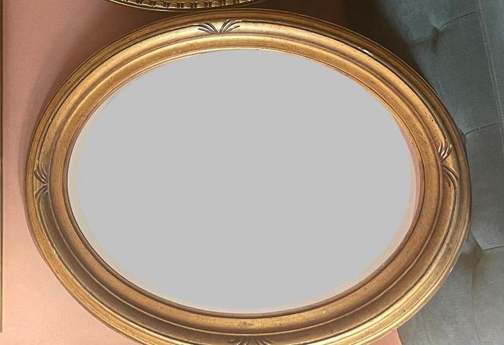 Grote Italiaanse vintage spiegel, facet geslepen glas, goud, Antiek en Kunst, Antiek | Spiegels, 50 tot 100 cm, Minder dan 100 cm