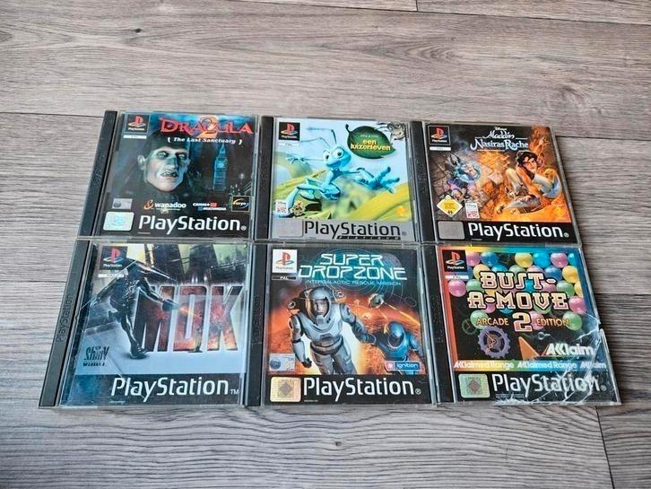 Playstation 1 PS1 Games 6 Stuks, Spelcomputers en Games, Games | Sony PlayStation 1, Gebruikt, Avontuur en Actie, 1 speler, Vanaf 3 jaar