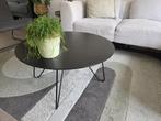 Zwarte ronde salontafel, Ophalen, Gebruikt, Rond, 50 tot 100 cm