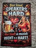 Bier koud, speakers hard reclamebord, Verzamelen, Merken en Reclamevoorwerpen, Ophalen of Verzenden, Nieuw, Reclamebord