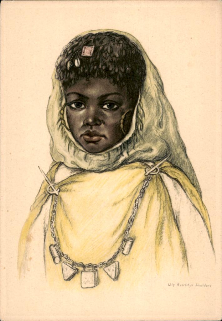 Voor het kind, Negerinnetje, Lily Eversdijk 1955, Verzenden, 1940 tot 1960, Ongelopen, Kinderen