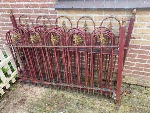 Stalen tuinhek met 2 poorten poedercoating 100 cm hoog, Tuin en Terras, Tuinhekken en Hekwerk, Gebruikt, Tuinhek, IJzer, Ophalen