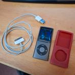✅️ Apple iPod Nano 4 met hoesje en kabel, Audio, Tv en Foto, Mp3-spelers | Apple iPod, Zwart, Ophalen of Verzenden, Niet werkend