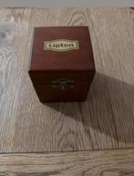 Lipton hout theezakjes doos, Sieraden, Tassen en Uiterlijk, Beautycases, Ophalen, Zo goed als nieuw, Bruin