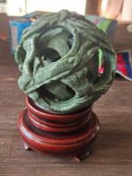 jade Chinese puzzel (mysterie) bal op standaard, Antiek en Kunst, Ophalen of Verzenden