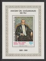 Turks Cyprus blok 100ste geboortedag Ataturk (1981)., Ophalen of Verzenden, Overige landen, Postfris