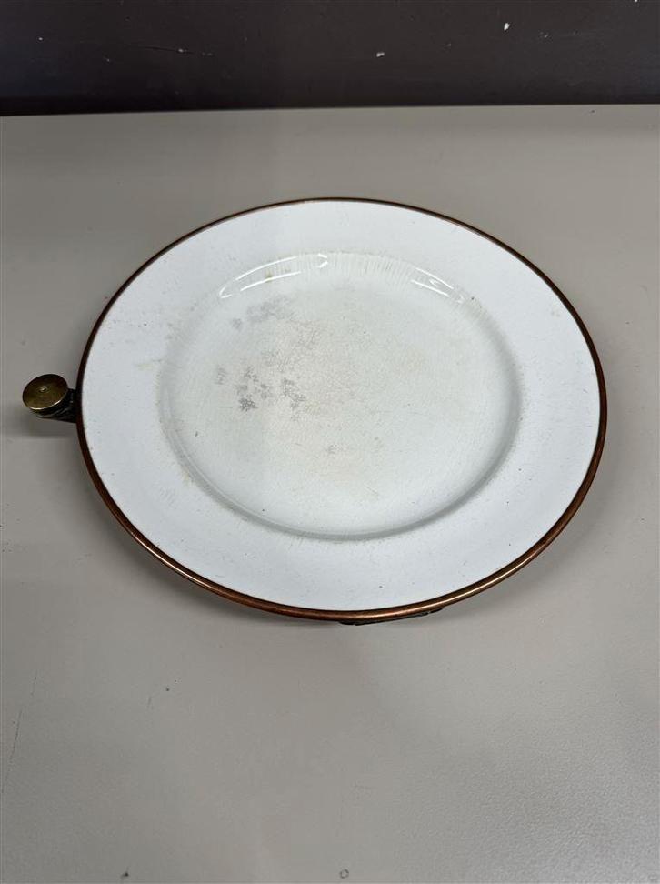 Koperen bord - warmhoudbord koper - Edwardian, Huis en Inrichting, Keuken | Servies, Zo goed als nieuw, Bord(en), Wedgwood, Aardewerk