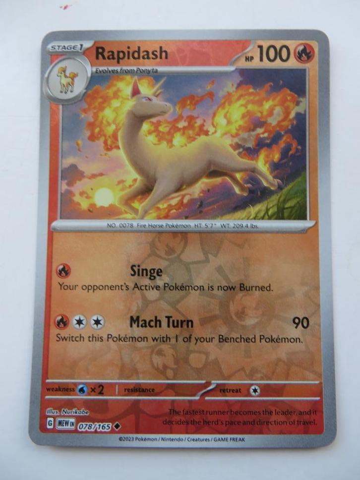 Rapidash 078/151 (Pd5), Hobby en Vrije tijd, Verzamelkaartspellen | Pokémon, Zo goed als nieuw, Losse kaart, Ophalen of Verzenden