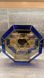 Vintage achthoekige messing vitrine kast, Antiek en Kunst, Ophalen of Verzenden