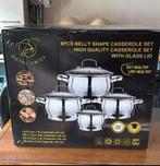 Royal swiss pannenset (8pcs) (Nieuw), Ophalen of Verzenden, Zo goed als nieuw, Rvs, Pannenset
