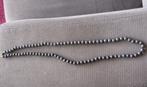 Hematiet ketting met kralen half glimmend en half mat 80cm, Ophalen, Zo goed als nieuw, Grijs, Steen of Mineraal