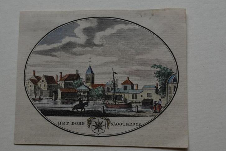 AMSTERDAM SLOTERDIJK A.C. BROUWER Gravure 1793 gekleurd G61, Antiek en Kunst, Kunst | Etsen en Gravures, Verzenden