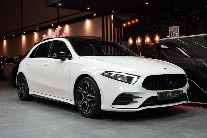 Mercedes-Benz A-klasse A200 AMGLINE|PANO|AUT7|NIGHTEDITION, Auto's, Mercedes-Benz, Bedrijf, Te koop, A-Klasse, 360° camera, ABS