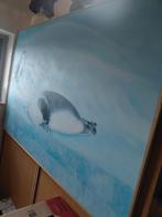 Winterse Zeehond en Pinguïn Schilderij, Antiek en Kunst, Kunst | Schilderijen | Klassiek, Ophalen