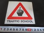 sticker Traffic School  middelvinger, Verzamelen, Ophalen, Zo goed als nieuw, Bedrijf of Vereniging