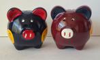 2 spaarvarkens met euroteken, Ophalen of Verzenden, Gebruikt, Steen, Aardewerk of Keramiek, Dier