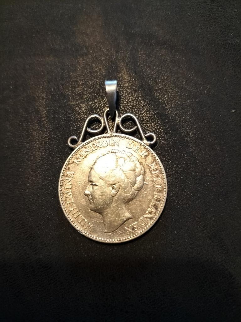 Zilveren Gulden 1931 Kettinghanger, Sieraden, Tassen en Uiterlijk, Kettingen, Ophalen of Verzenden