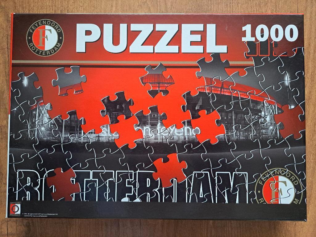 Feyenoord puzzel 'Stadion De Kuip 2018', ZGAN, 1000 stukjes, Maat XL, Ophalen of Verzenden, Zo goed als nieuw, Clubaccessoires