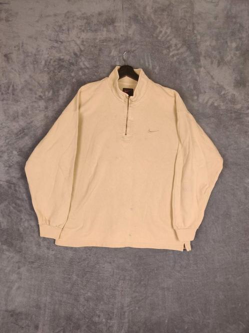 Vintage Nike Trui Quarter Zip L Beige 90s, Kleding | Heren, Truien en Vesten, Gedragen, Maat 52/54 (L), Beige, Ophalen of Verzenden