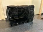 Hondenbench zwart met hoes / cover - 93x57,5x65 cm - zgan, Dieren en Toebehoren, Ophalen, Zo goed als nieuw
