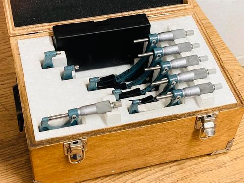 Set Mitutoyo micrometers 0-150x0.01 mm, Hobby en Vrije tijd, Overige Hobby en Vrije tijd, Zo goed als nieuw, Verzenden
