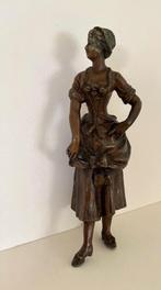 Zamac beeldje van een Française uit begin 1900, Antiek en Kunst, Ophalen of Verzenden