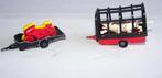 2 zeldzame Majorette aanhangers. Motoren en Kooi met tijger., Hobby en Vrije tijd, Modelauto's | Overige schalen, Ophalen of Verzenden