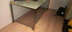 Eettafel of bureau gehard glas en metalen frame 180x85, 50 tot 100 cm, 150 tot 200 cm, Modern, Gebruikt