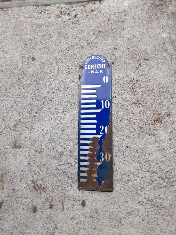 Oude Waterstandsmeter Gorecht - NAP, Antiek en Kunst, Antiek | Emaille, Ophalen of Verzenden
