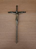 Jezus aan kruis messing, Ophalen of Verzenden, Zo goed als nieuw, Overige typen, Christendom | Katholiek