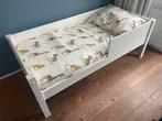 Peuterbed, wit, evt met gratis matras en bedlinnen, Kinderen en Baby's, Kinderkamer | Bedden, Ophalen, Gebruikt, 70 tot 85 cm
