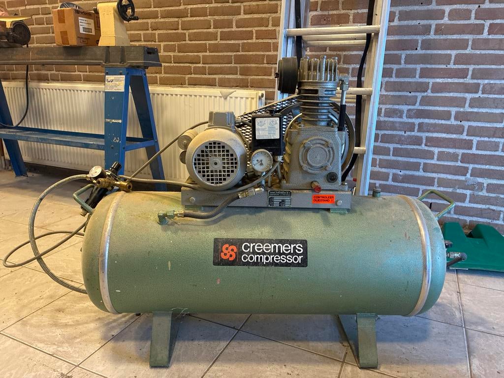 Creemers Compressor - 90 Liter - 10 Bar, Ophalen, Gebruikt, 6 tot 10 bar, Minder dan 200 liter/min