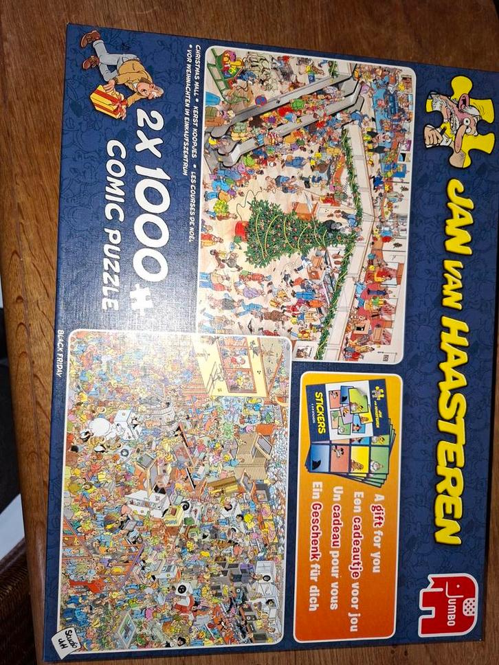 Jan van Haasteren 2x1000 Comic Puzzel, Hobby en Vrije tijd, Denksport en Puzzels, Zo goed als nieuw, Legpuzzel, 500 t/m 1500 stukjes