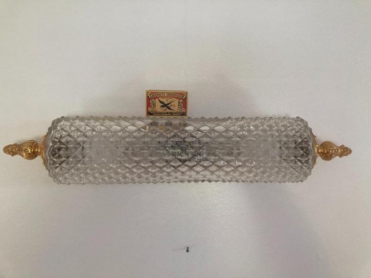 Zee egel ronde rol glazen kristal wandlamp gouden ornamenten, Huis en Inrichting, Lampen | Wandlampen, Zo goed als nieuw, Glas