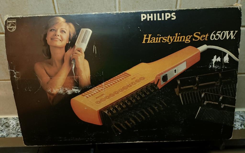 Vintage Philips Hairstyling set HP4121/22/24 werkend IN DOOS, Sieraden, Tassen en Uiterlijk, Uiterlijk | Haarverzorging, Ophalen of Verzenden