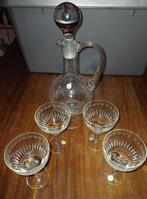 Kristal set, karaf + 4 glazen, Ophalen of Verzenden