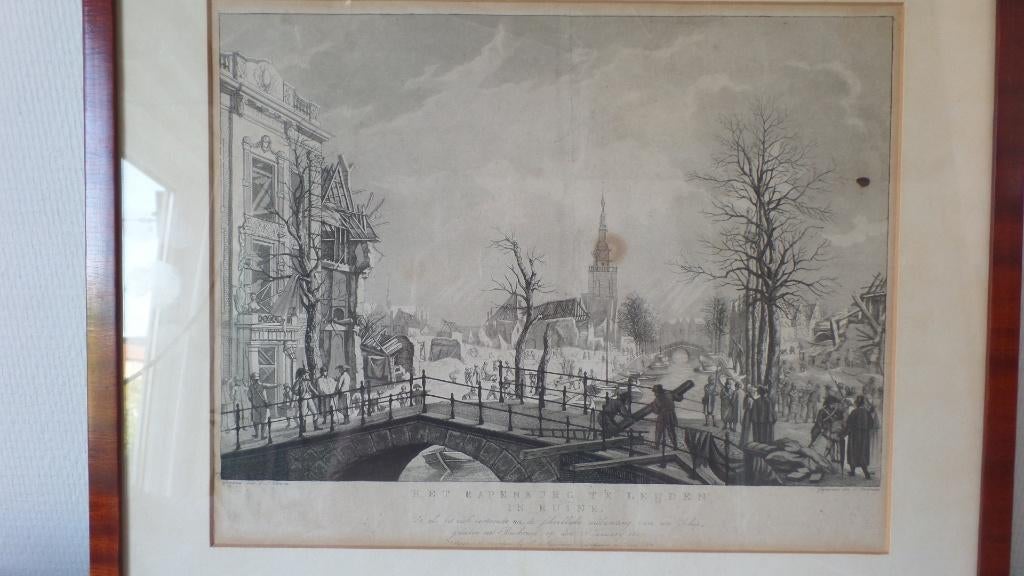 Gravure, Kruitramp Rapenburg Leiden  1807-(#8818), Ophalen