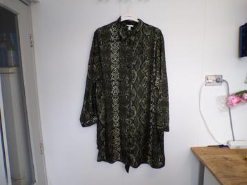 Longblouse slangenprint groen/zwart/offwh. H&M 4XL - 58/60 beschikbaar voor biedingen