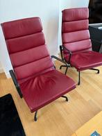 2x Vitra Soft Pad Chair EA 222 – Lounge. Charles & Ray Eames, Huis en Inrichting, Fauteuils, Ophalen, Gebruikt, Leer, Design