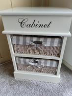 Kastje met 2 mandjes wit alleen ophalen, Huis en Inrichting, Kasten | Ladekasten, Ophalen, Gebruikt, 50 tot 100 cm, Minder dan 100 cm