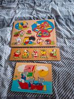 3 houten puzzels met knopje ( prijs is alle 3), Ophalen of Verzenden, Zo goed als nieuw, 6 maanden tot 2 jaar, Van hout