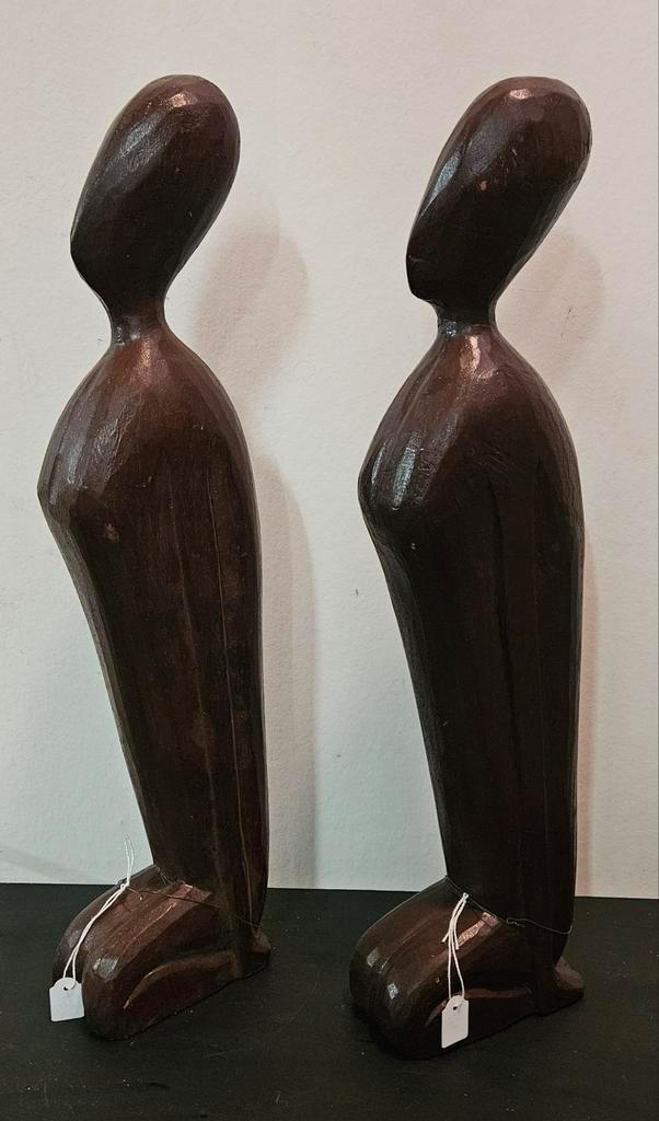 Afrikaanse Houten Beelden - Abaci Hout - 51cm, Antiek en Kunst, Kunst | Beelden en Houtsnijwerken, Ophalen of Verzenden