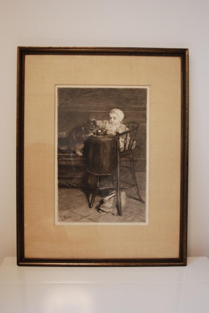 Oude gravure Jacob Maris (1837-1899), Antiek en Kunst, Kunst | Etsen en Gravures, Ophalen of Verzenden