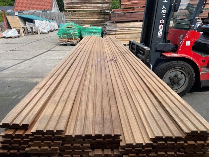 Ayous Blokprofiel Deens rabat, Tuin en Terras, Palen, Balken en Planken, Nieuw, Planken, 250 cm of meer, Hardhout, Ophalen