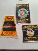 3 etiketten Timmermans limonade., Ophalen of Verzenden, Zo goed als nieuw, Overige typen, Overige merken