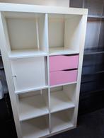 Ikea Kallax Kast 8 vakken met 2 roze laatjes en 1 kastje, Overige materialen, Gebruikt, 100 tot 150 cm, 100 tot 150 cm