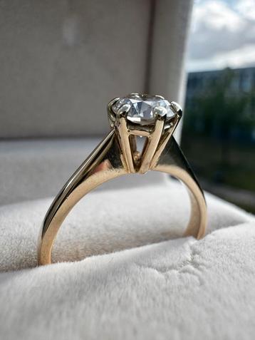 18k gold with 0.81ct. Diamond ring 18mm 3.5g wedding ring beschikbaar voor biedingen